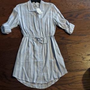 Button down stripe dress